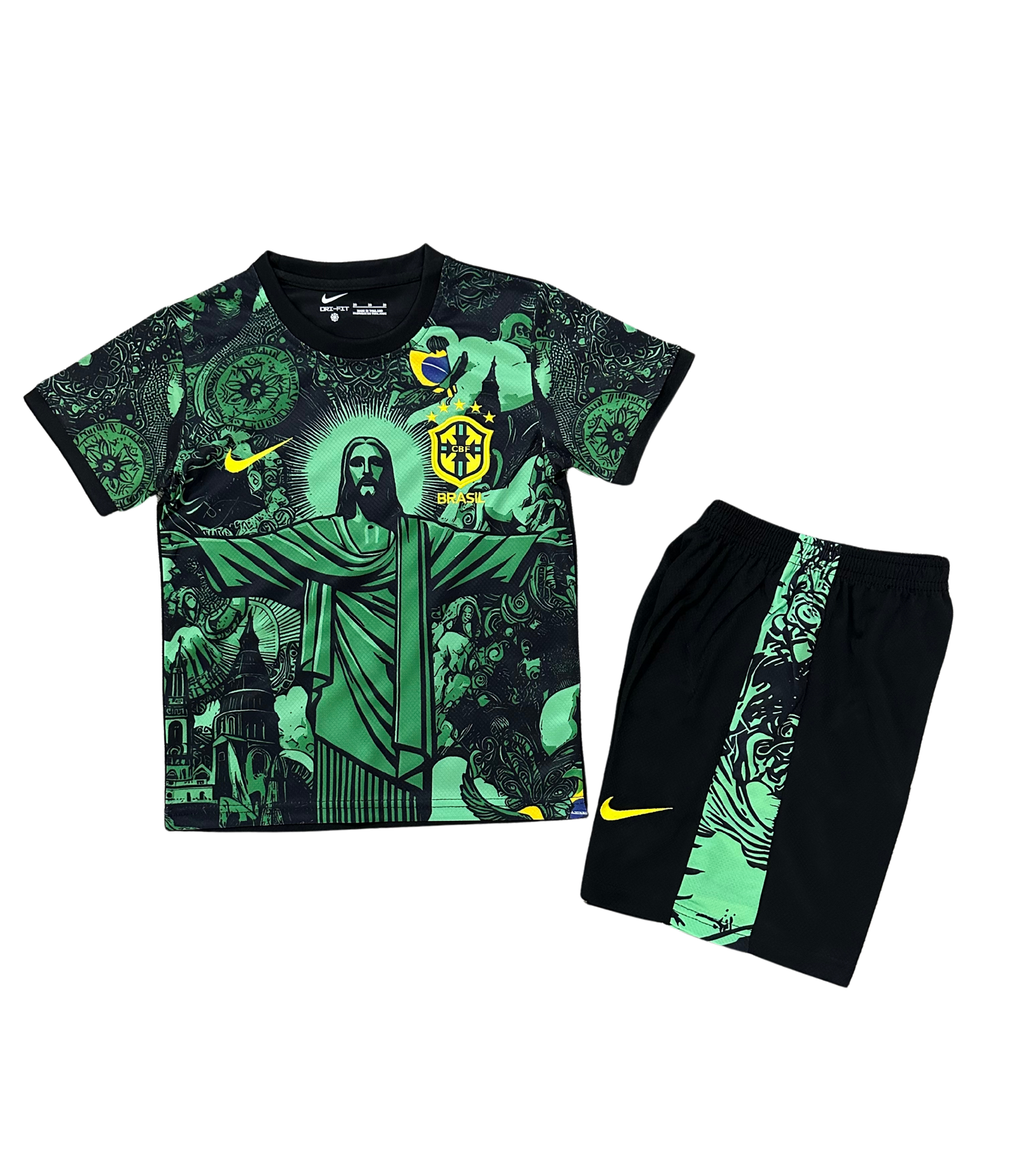 *NEW* 2025/26 Brazil Black/Green Jesus Limited Edition Kids Kit