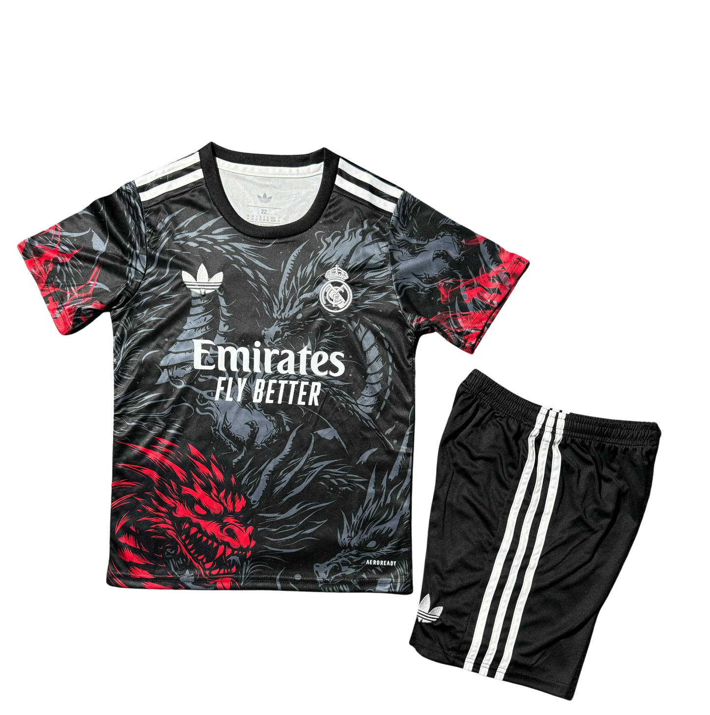 *NEW* 2025/26 Real Madrid Black/Red Dragon Limited Edition Kids Kit