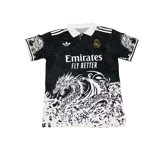 Real Madrid Limited Edition Black/White Dragon Jersey - Fan Version