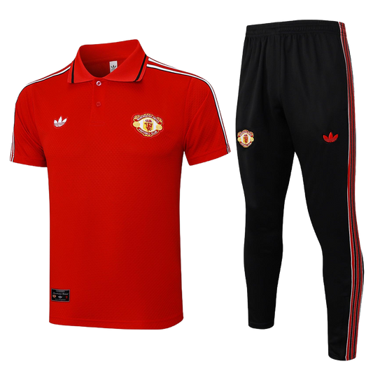 *NEW* 2025/26 Manchester United Terrace Icon Red Polo & Black Joggers