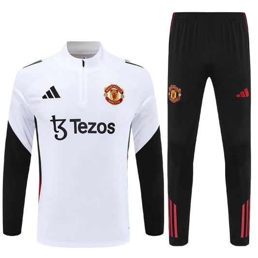 *NEW* 2025/26 Manchester United White/Black Kids Tracksuit