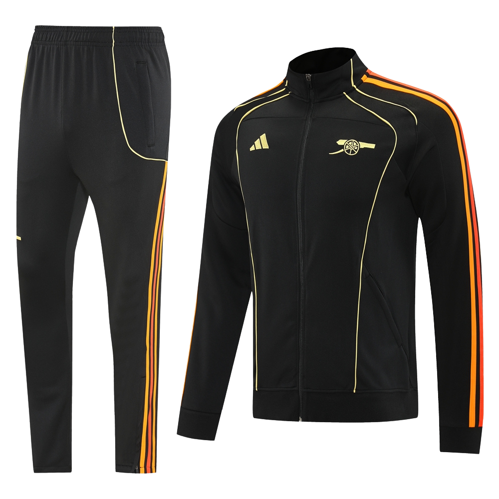 2025/26 Arsenal Tracksuit Black/Orange [Adults]