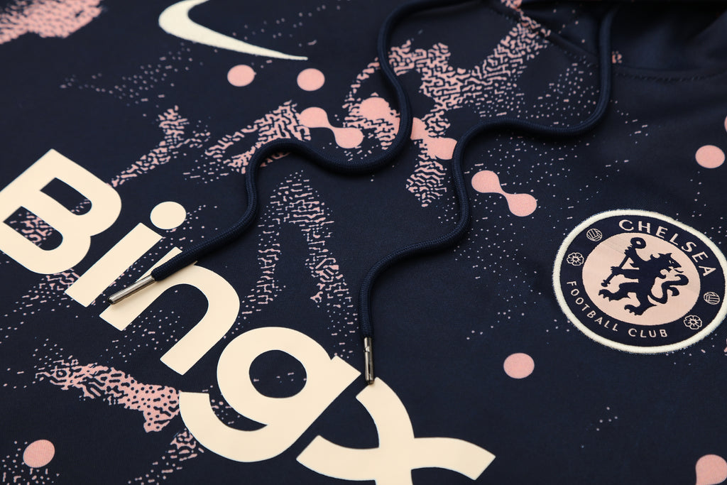 2025/26 Chelsea Hooded Blue / Peach Tracksuit [Adults]