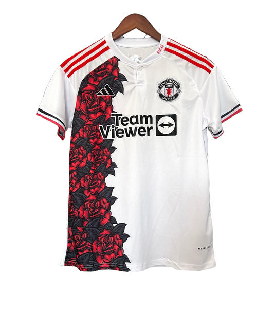 Manchester United White / Red Roses Jersey - Fan Version