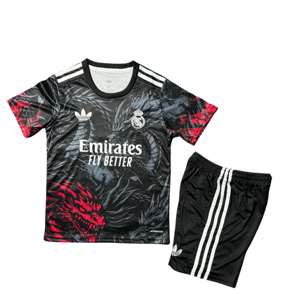 *NEW* 2025/26 Real Madrid Black/Red Dragon Limited Edition Kids Kit