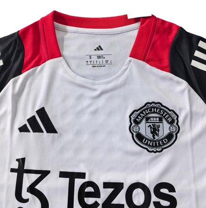 2024/25 Manchester United Prematch White Jersey - Fan Version