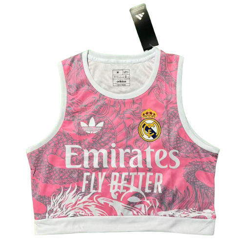 2025/26 Real Madrid Limited Edition Pink Dragon Crop Jersey [Womens]