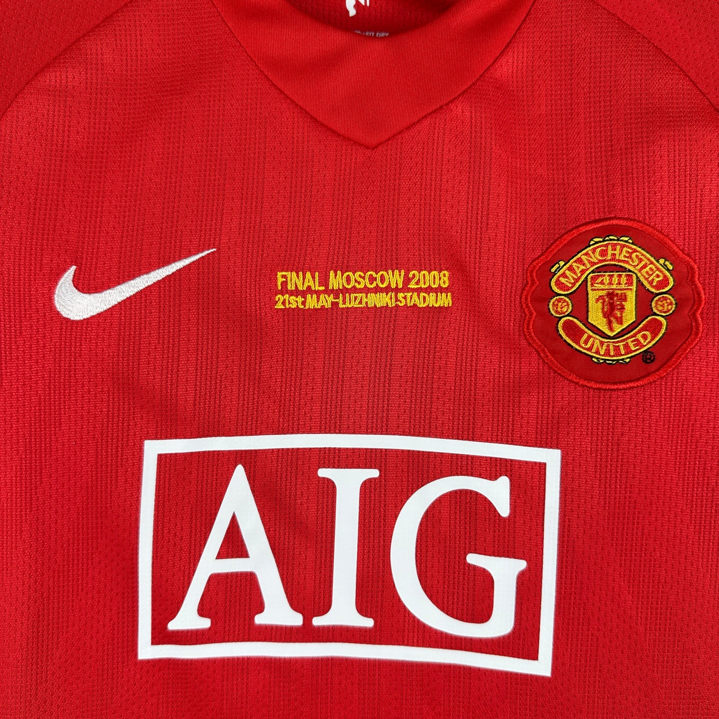 Manchester United 2007-08 Champions League Final long Sleeve Kids Retro Kit