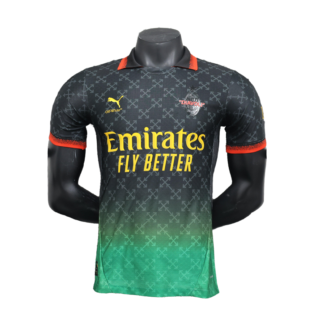 2024/25 AC Milan x OffWhite Fourth Black Jersey - Player Version