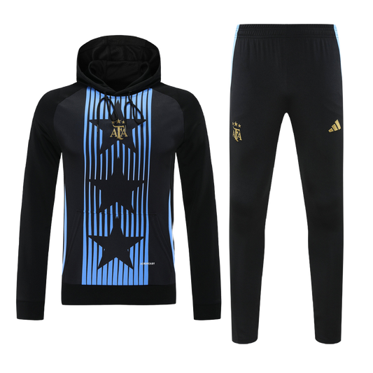 *NEW* Argentina Blue Stripe Black Stars Hooded Adults Tracksuit