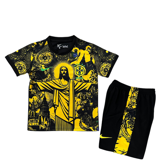 *NEW* 2025/26 Brazil Black/Yellow Jesus Limited Edition Kids Kit