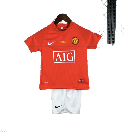 Manchester United 2007-08 Home Kids Kit - Retro