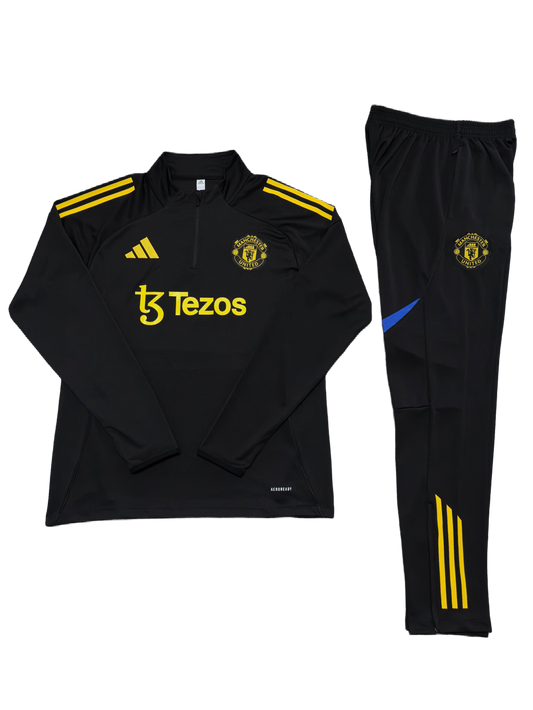 *NEW* 2025/26 Manchester United Black/Yellow Kids Tracksuit